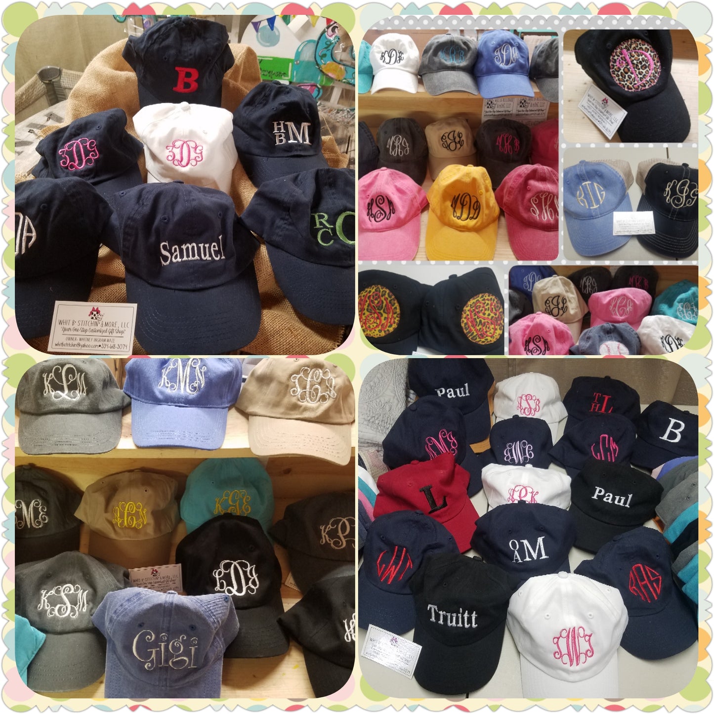 TODDLER MONOGRAM HATS